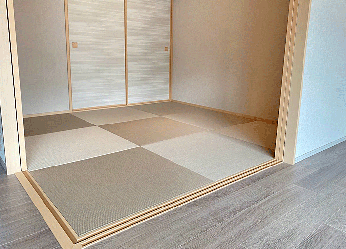 灰桜色の縁無し畳