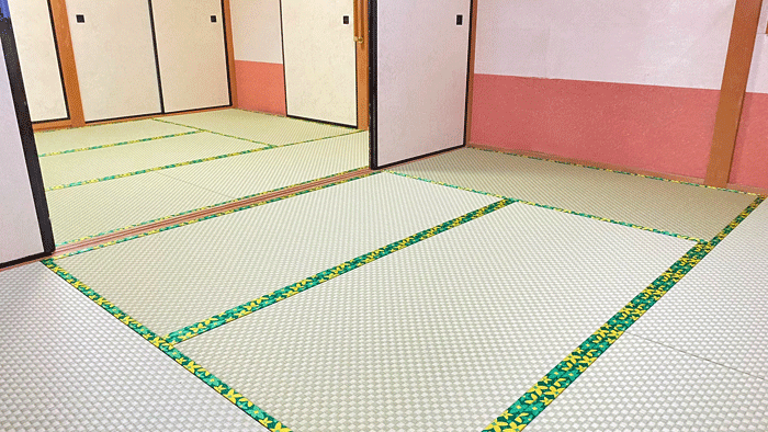 市松和紙畳に張替