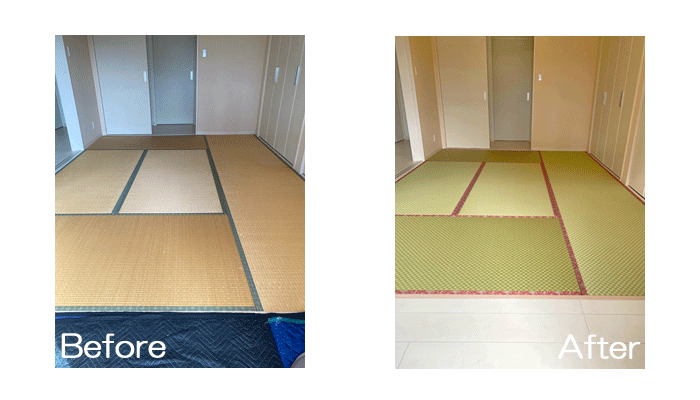 い草畳から和紙畳に張替