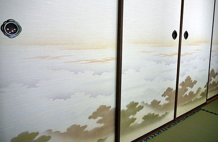 織物襖紙　張替