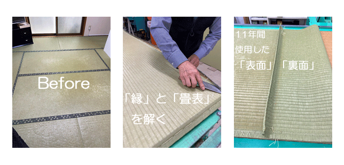 たたみの裏返し