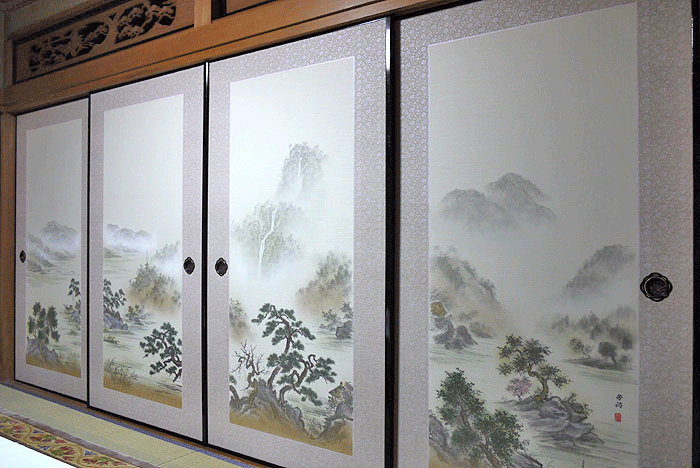 四枚柄ふすま絵
