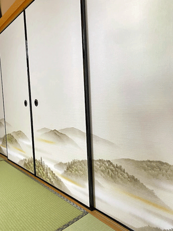 織物ふすま　二枚柄